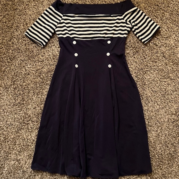 Retro 50s Navy dress - Picture 1 of 4